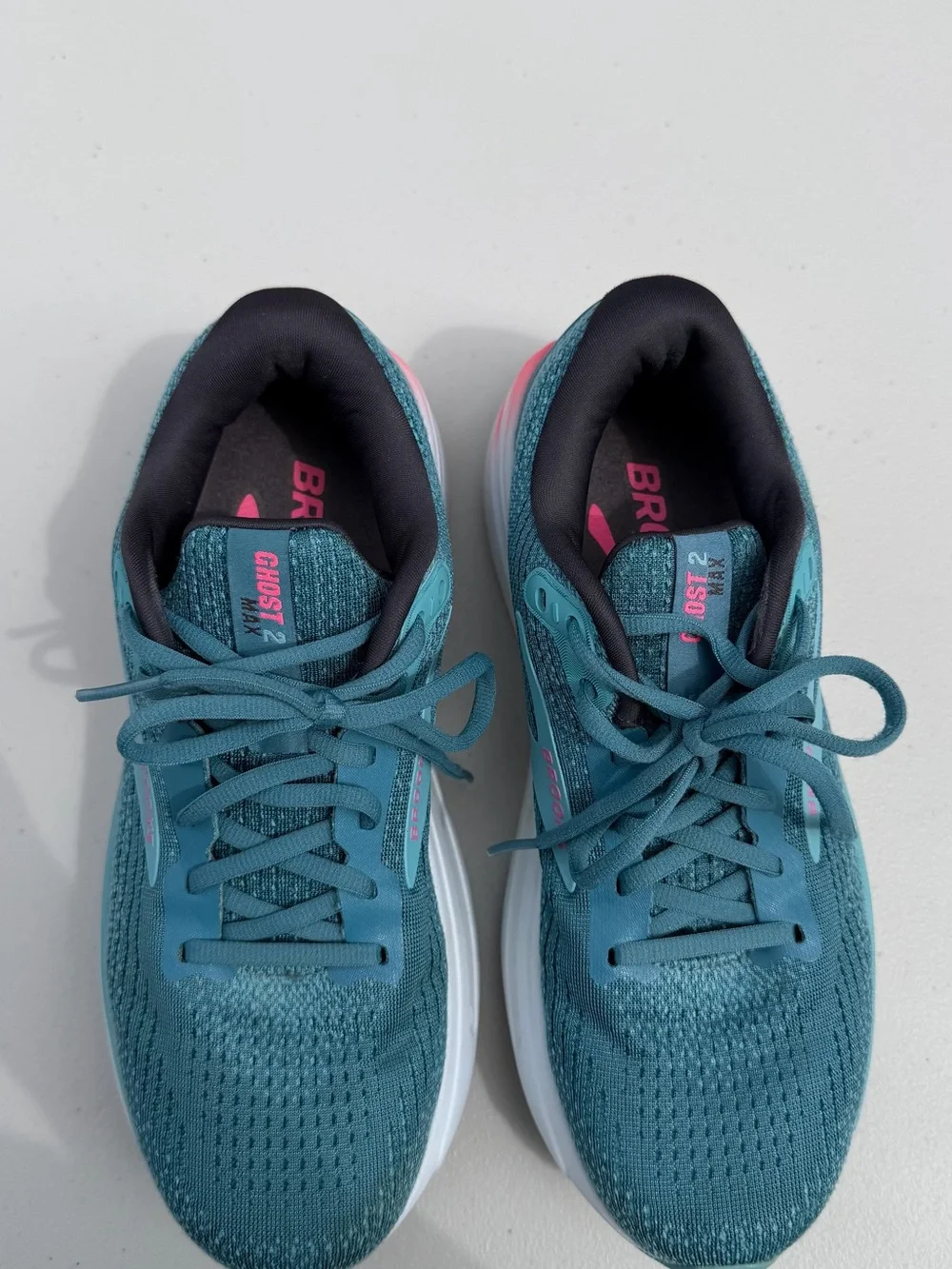 Brooks Ghost Max 2 Women’s Running Shoes Mesh Low Top Lace-Up Storm Blue/Pink